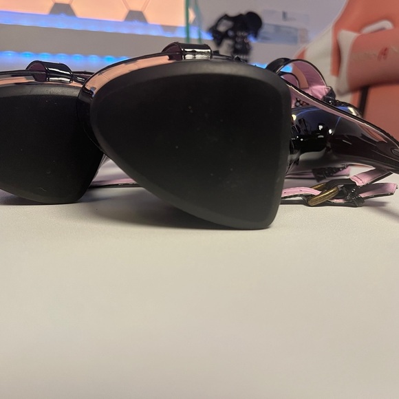 Ellie shoes size 7, 6” heel, black/pink, double ankle strap - Picture 6 of 6